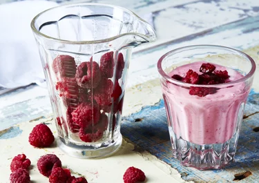 Hallonsmoothie med banan