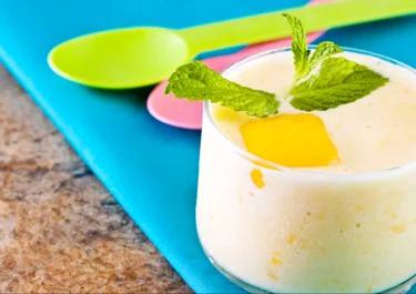 Petit-Four with Mango, Mint and White Chocolate