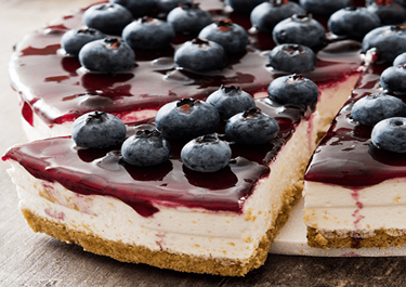 Tarta de queso con arándanos