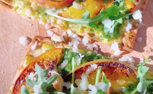 Grilled Peach Flatbread