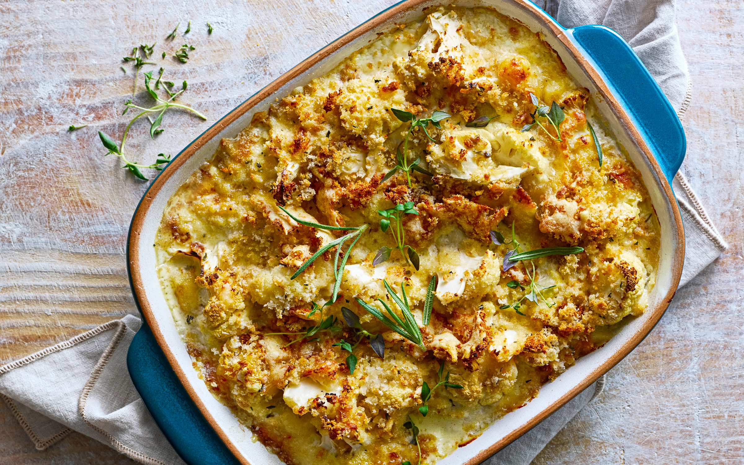 Blumenkohlgratin mit Semmelbröseln | Arla - Rezept Blumenkohlgratin mit Semmelbröseln | Arla - Rezept