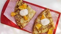 Pannkaka med vaniljkvarg och apelsin