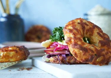 Bagels met een hoog eiwitgehalte en skyr