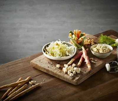 Feta, serrano grissini & fennel salad