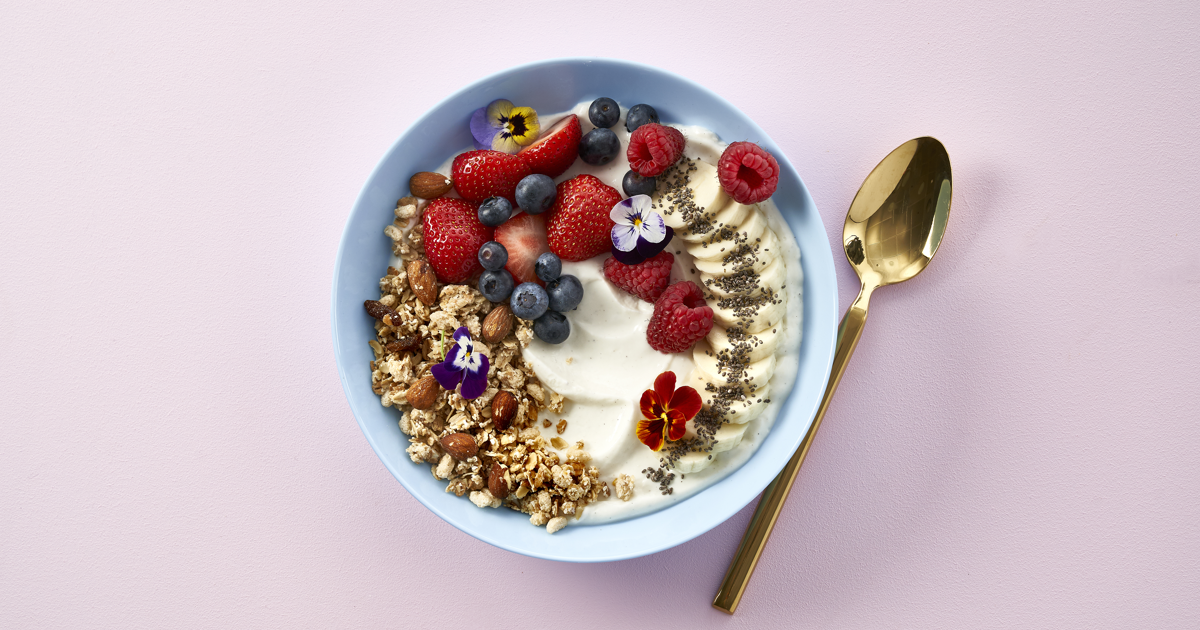Icelandic Vanilla Skyr Bowl With Fruits Icelandic Vanilla Skyr Bowl With Fruits