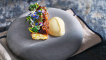 Potatisterrin med anjovislök och brynt smörkräm
