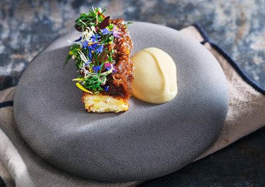 Potatisterrin med anjovislök och brynt smörkräm