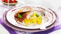 Saltimbocca på kyckling med saffransrisotto