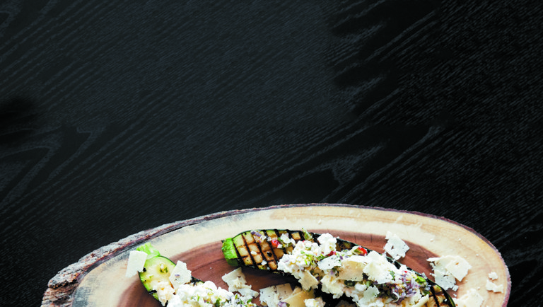 Grillet squash med hytteost