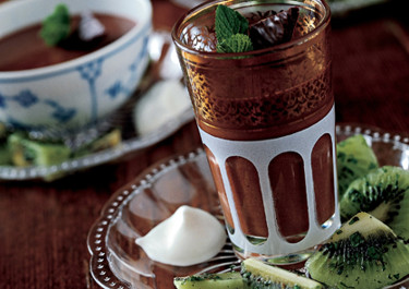 Chokoladedessert med pebermynte