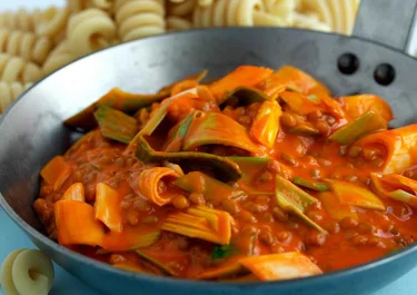Lins- och tomatpanna