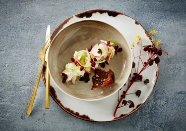 Tørsaltet torsk med sennepscreme og sprødt