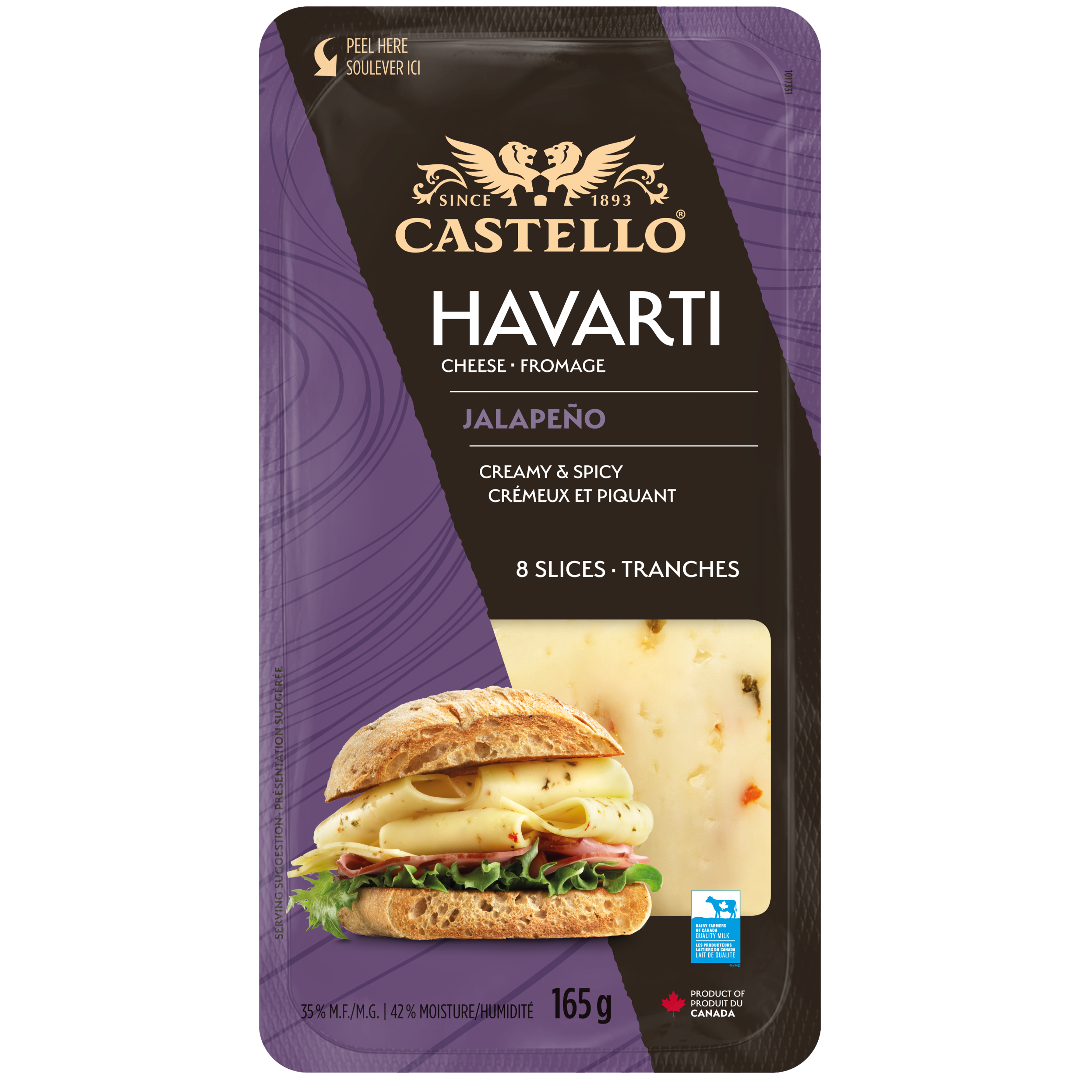 Fromage havarti aux piments jalapenos Castello® en tranches