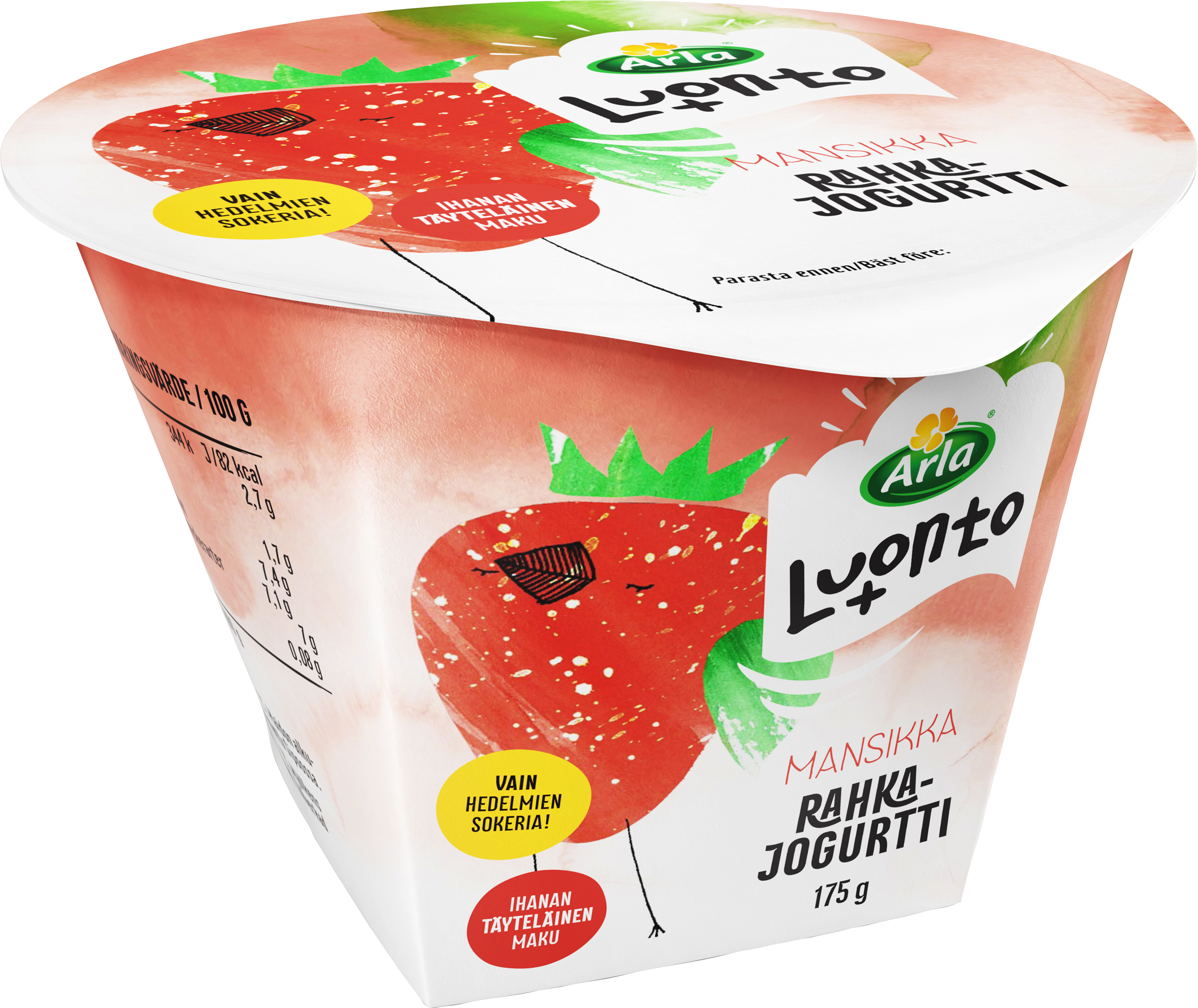 Arla Luonto+ mansikkarahkajogurtti 175g laktoositon