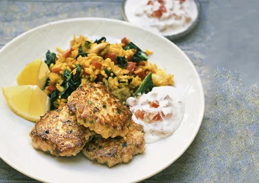 Fiskbiffar med tomatraita