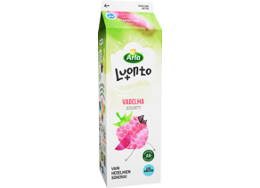 Arla Luonto+ AB vadelmajogurtti 1kg laktoositon