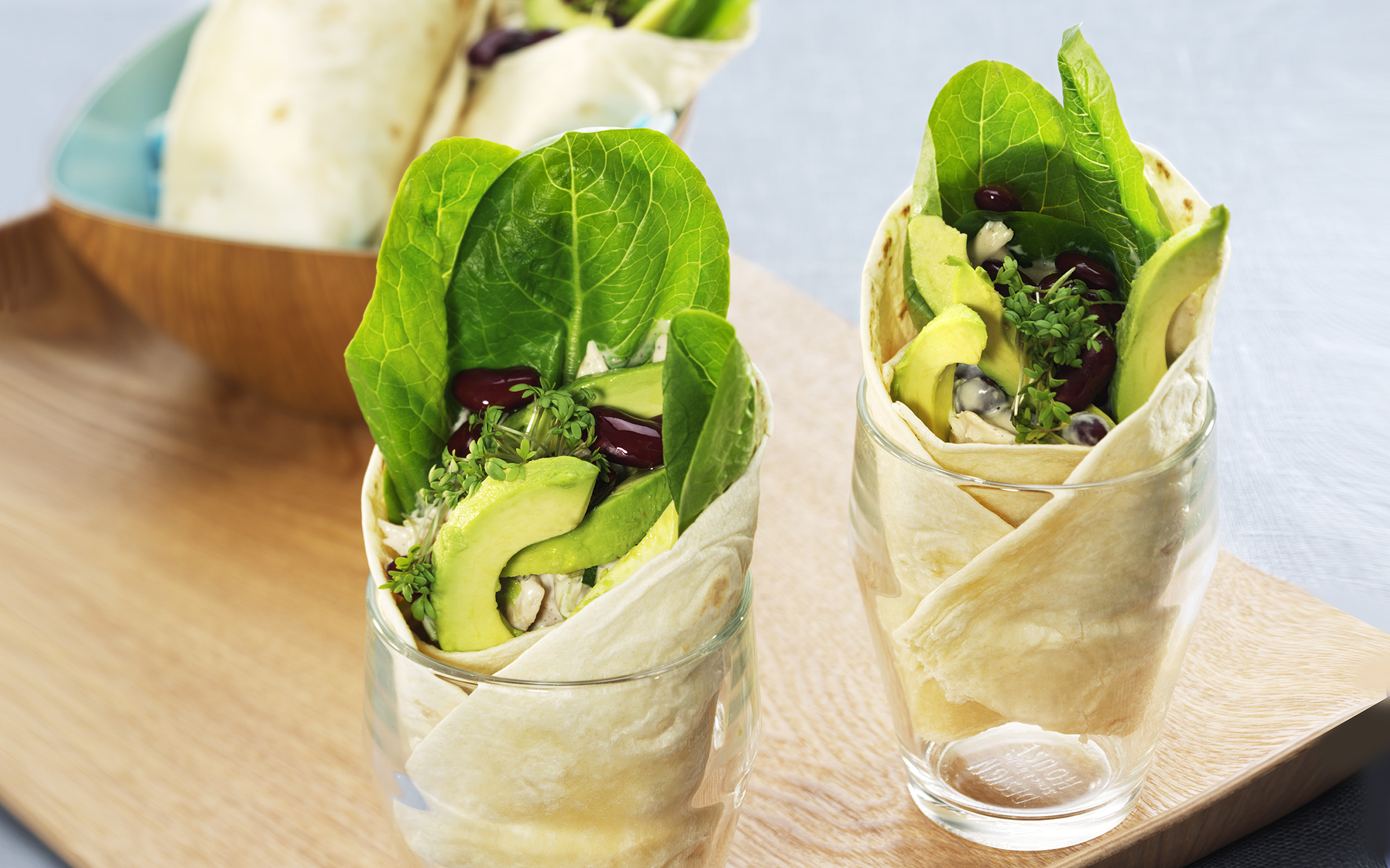 Hähnchen-Wraps mit Bohnen