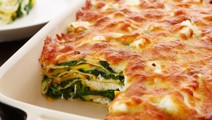 Lactosevrije lasagne met spinazie en champignons