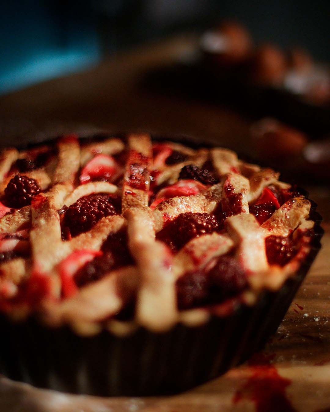 Apple and blackberry pie