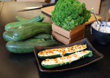 Baked courgette
