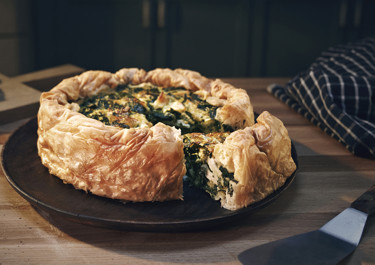 Tarte på filodeg med spenat och kyckling
