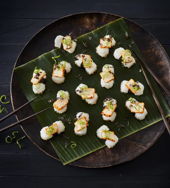 Bouchées de riz collant - canapés au fromage à la crème aux chilis et au gingembre Castello®