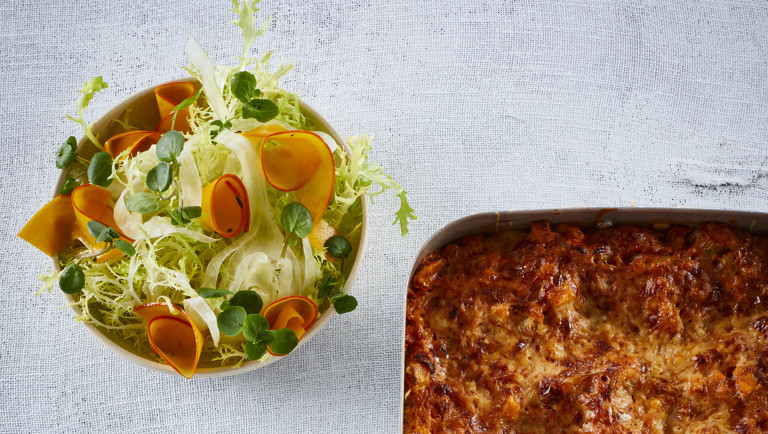 Lasagne med jordskokker og Havgus