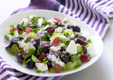 Vindruesalat med løg og persille