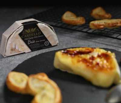 Creme Brûlée Brie with Black Pepper Palmiers