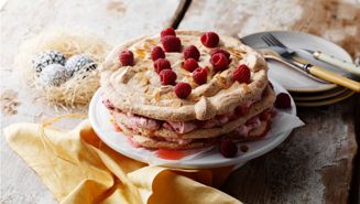 Layered meringue cake