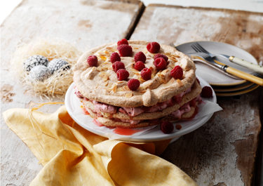 Layered meringue cake
