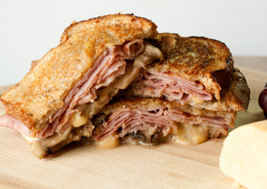 Gouda, Mushroom and Ham Grilled Cheese Sandwich