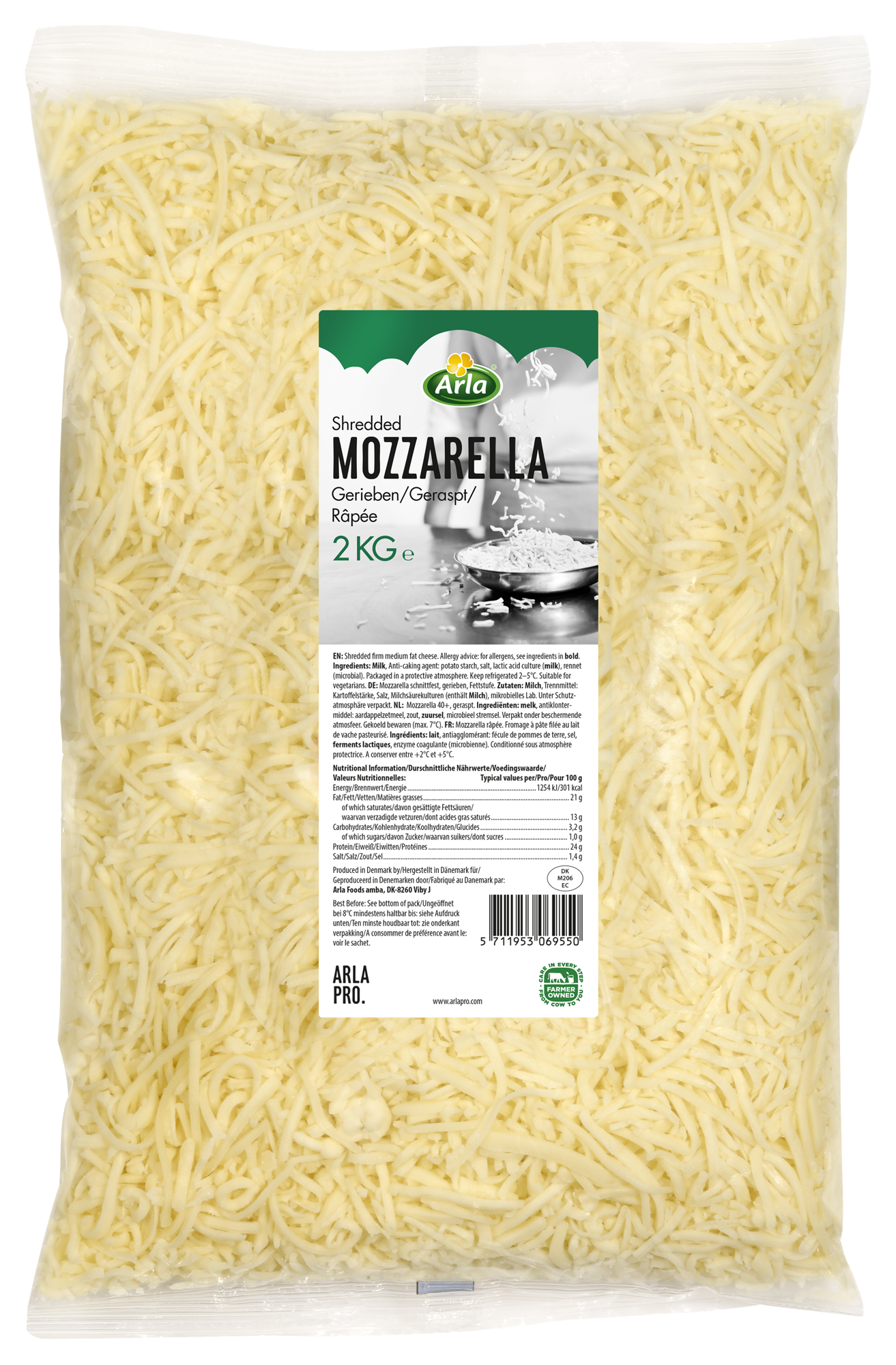 Arla Pro Mozzarella revet 2kg