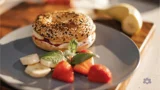 Bagels with Natural Cream Cheese and Strawberry & Chia Seeds Jam