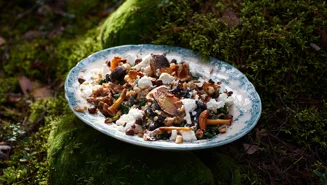 Svamp och spenat med dinkel