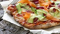 Pizza med grillet peberfrugt