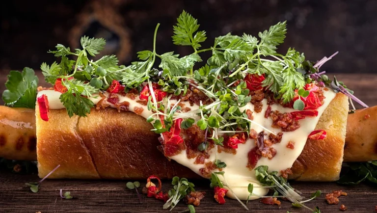 Krydder hotdog med ostesovs og chilli