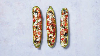 Cheesy courgette boats