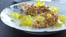 Fasan med vindrue-flødesauce og mos