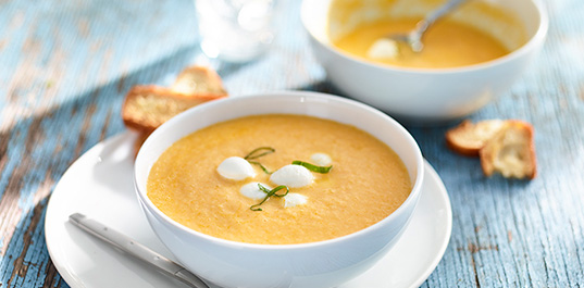 Chilled Cantaloupe & Basil Soup