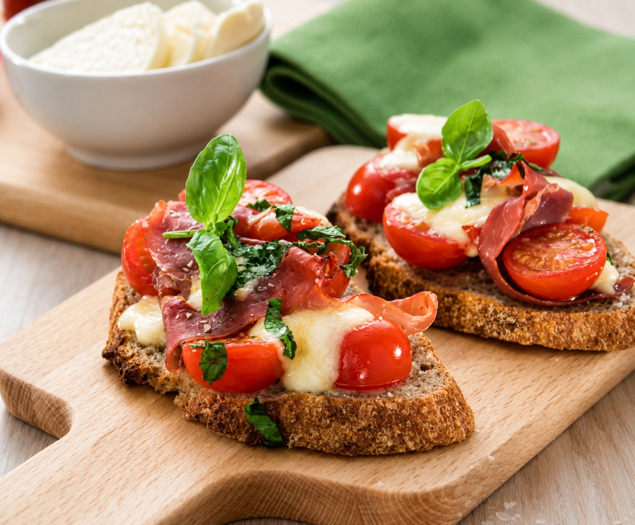 Sandwich caliente con Arla lonchas de mozzarella 