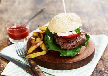 Hamburgare med tillbehör