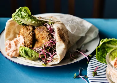 Bönfritters med kimchiröra