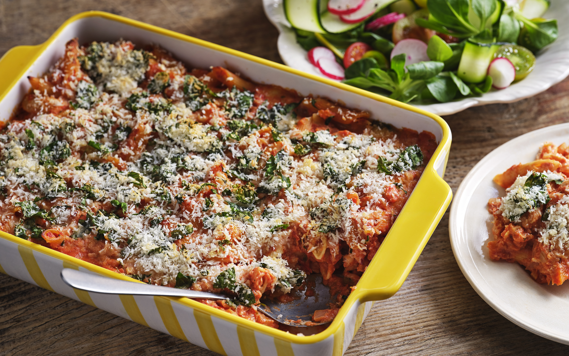 Vegetarisk pastagratäng 