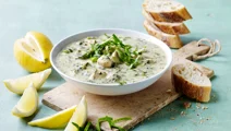 Spinatsuppe med grønne asparges
