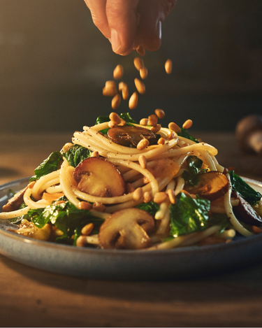 Mushroom spinach pasta