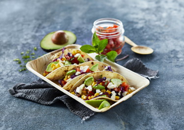 Vegetar tacos med ost og tomatsalsa