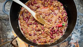 Chili con carne - lavet over bål