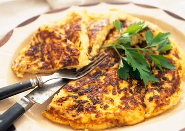 Frittata med lök och ost