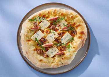 Pizza bianca med blåmögelost